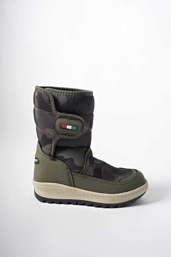 Riccon Riccon Ealgeth Kids Velcro Snow Boots 001290 Khaki Camouflage