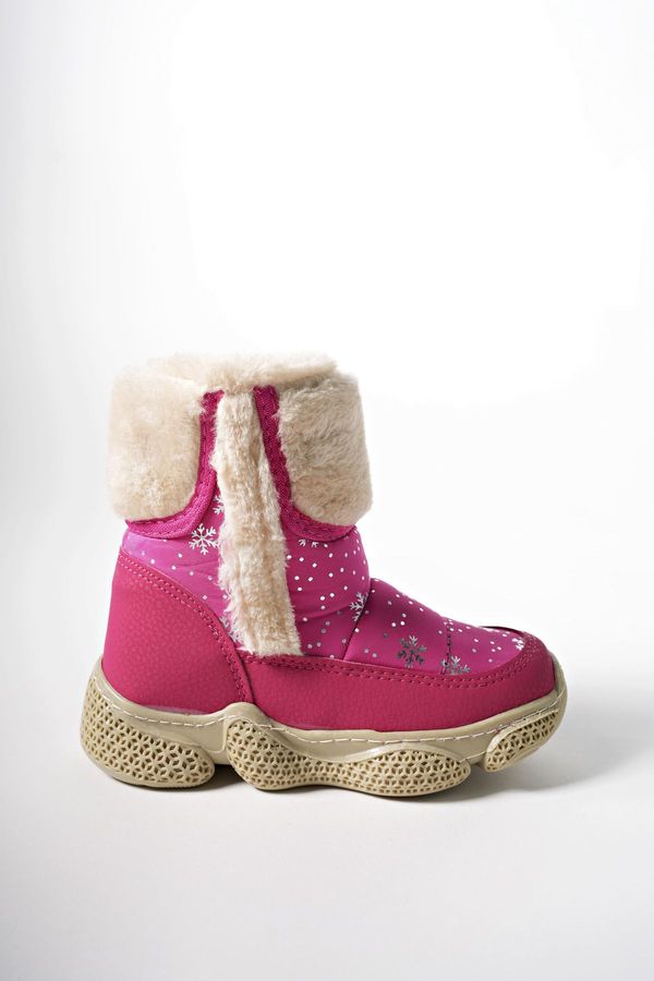 Riccon Riccon Szirnul Kids Zippered Snow Boots 0012140 Fuchsia Patterned