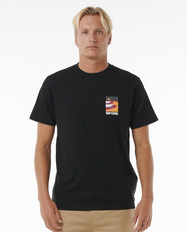 Rip Curl Rip Curl SURF REVIVAL LINED UP TEE Black T-shirt