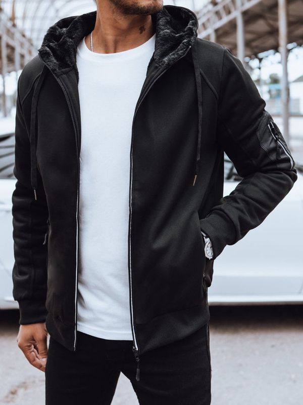 DStreet Rozpinana bluza męska ocieplana czarna Dstreet