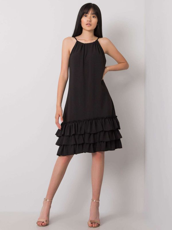 Fashionhunters RUE PARIS Black dress with straps