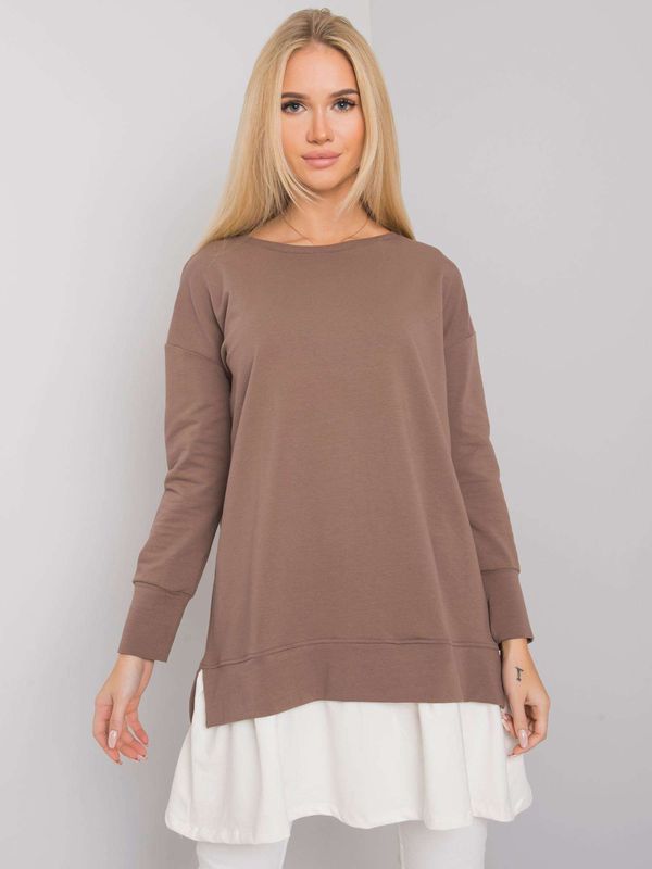 Fashionhunters RUE PARIS Brown Women's Cotton Tunic