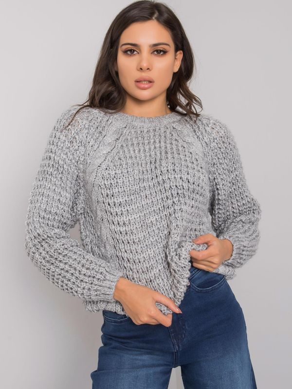 Fashionhunters RUE PARIS Classic gray sweater