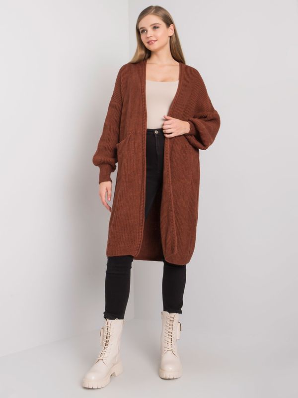 Fashionhunters RUE PARIS Lady's brown cape with wool