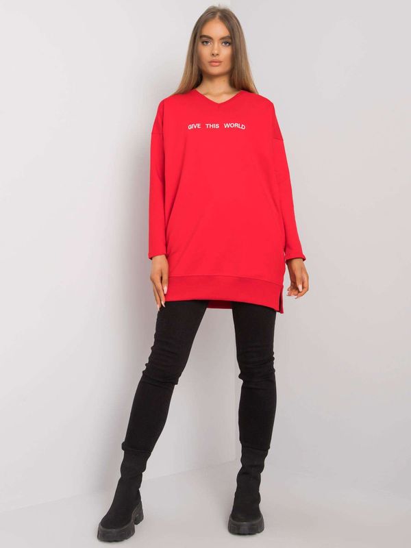 Fashionhunters RUE PARIS Lady's red cotton tunic