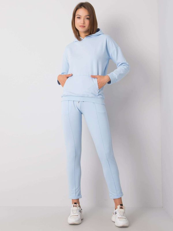 Fashionhunters RUE PARIS Light blue casual set