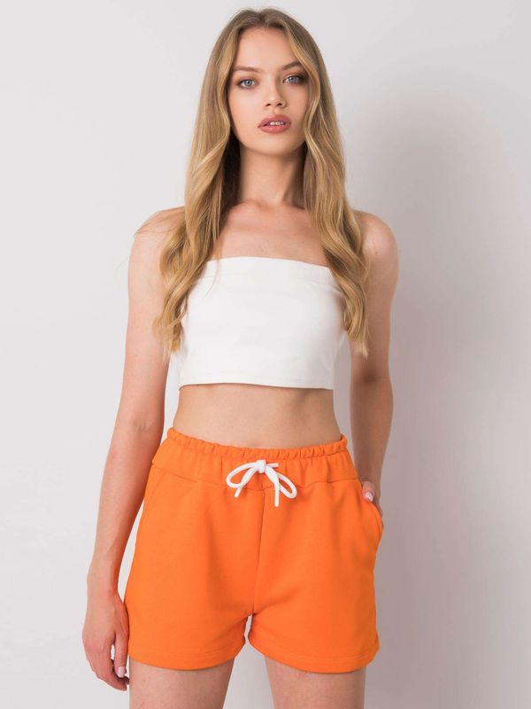 Fashionhunters RUE PARIS Orange Sweat Shorts