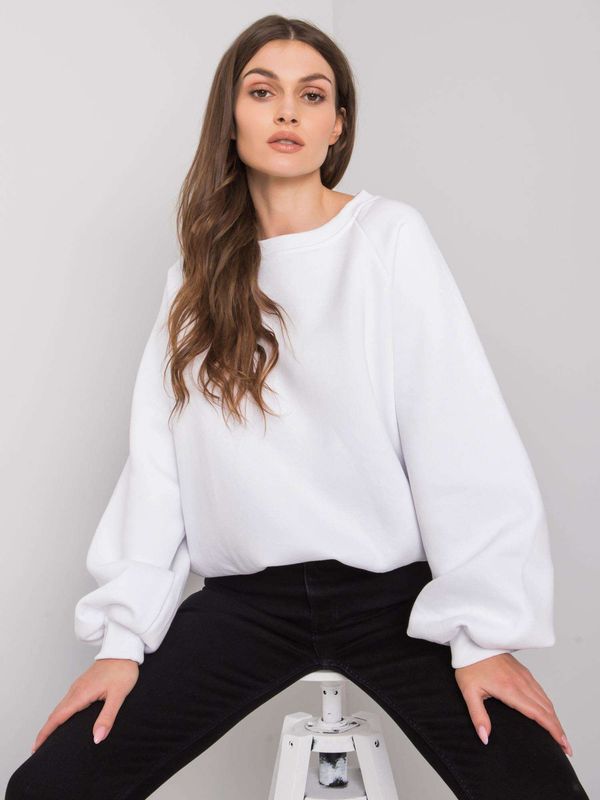 Fashionhunters RUE PARIS Smooth white sweatshirt