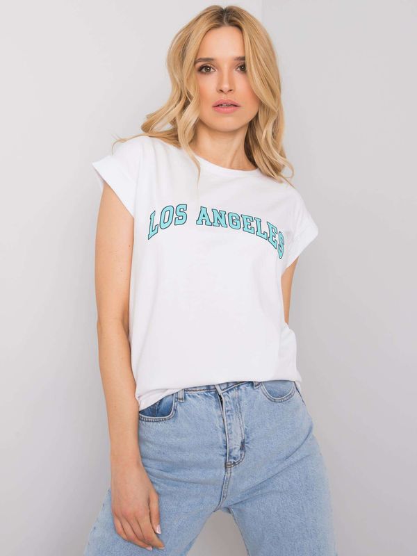 Fashionhunters RUE PARIS White T-shirt with inscription