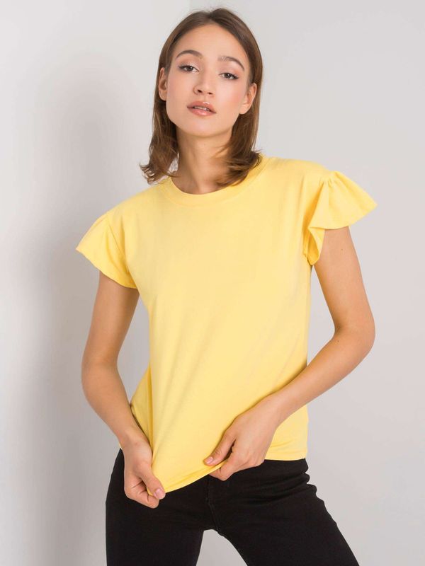 Fashionhunters RUE PARIS Yellow cotton blouse