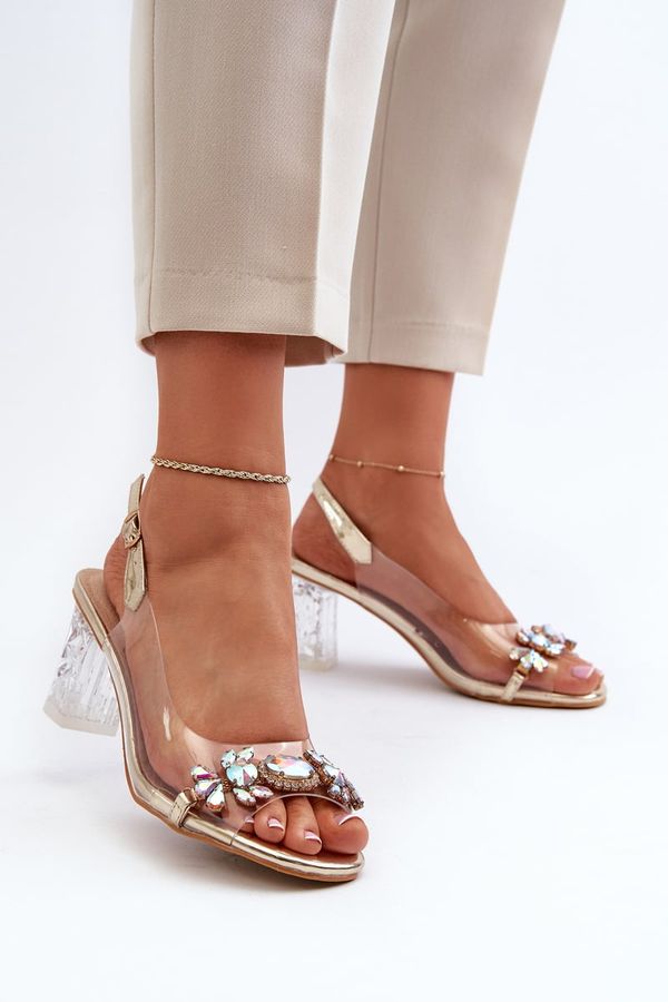 S. BARSKI S. BARSKI Elegant Sandals with Embellishments Pink Gold D&A