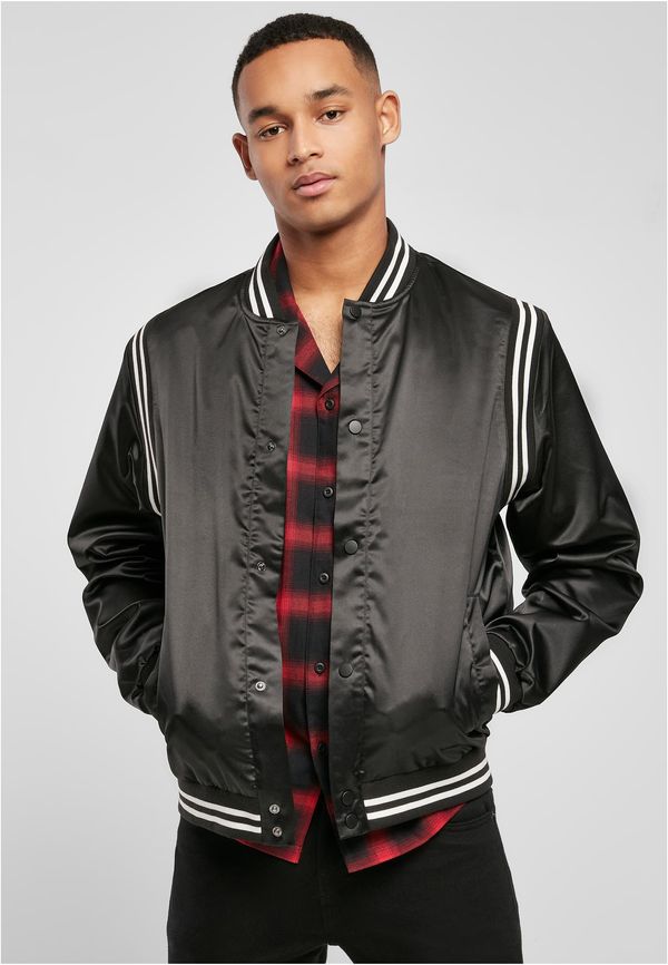 Urban Classics Satin College Jacket Black