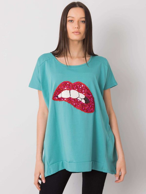 Fashionhunters Sea blouse with sequins