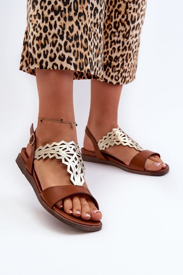 Kesi Sergio Leone women's flat sandals, brown