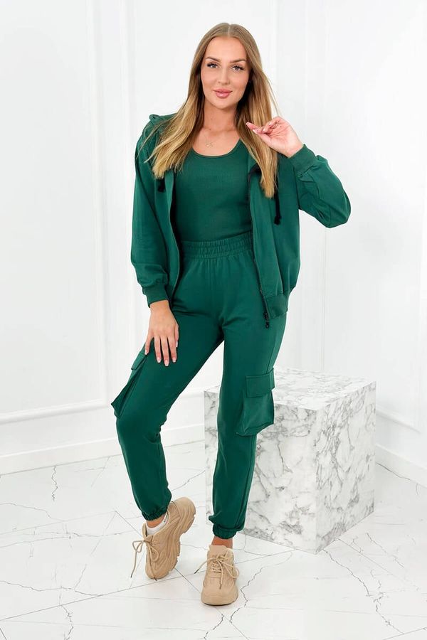 Kesi Set 3in1 sweatshirt + top + pants green