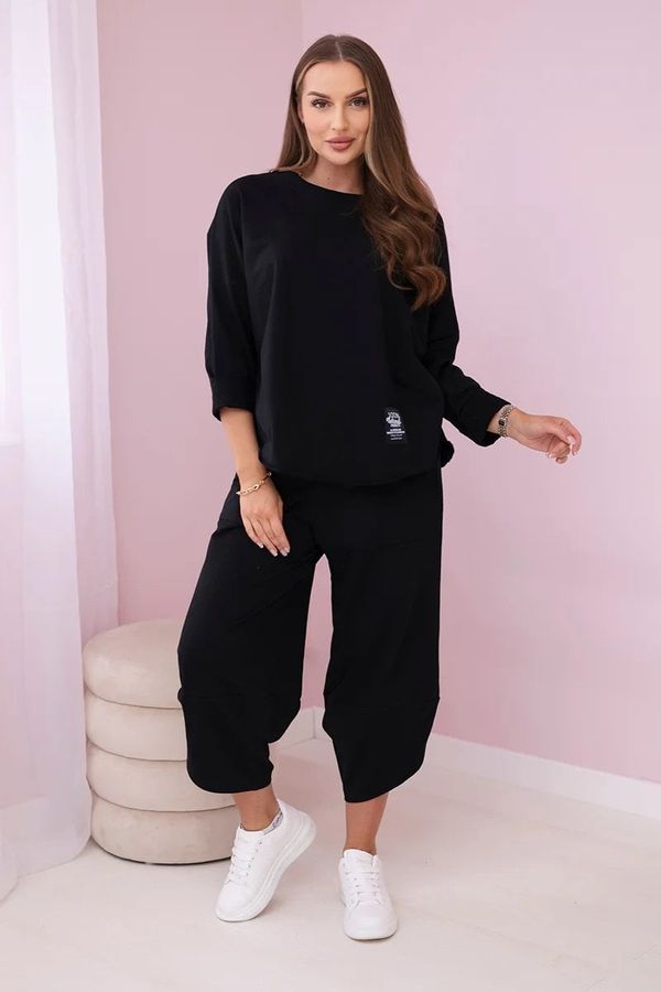 Kesi Set of cotton sweatshirt and trousers in black