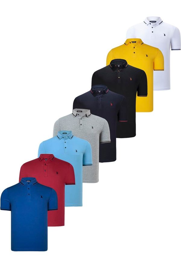 dewberry SET OF EIGHT T8586 DEWBERRY MEN'S T-SHIRT-BLACK-WHITE-NAVY-BURGUNDY-GREY-LIGHT BLUE-YELLOW-SAKS