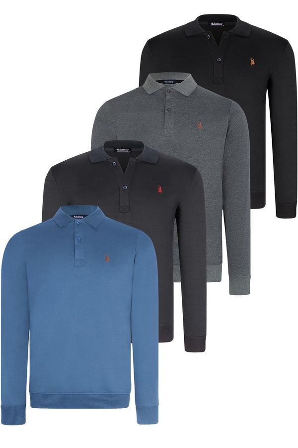 dewberry SET OF FOUR V4007 DEWBERRY MEN'S SWEATSHIRT-BLACK-NAVY-ANTHRACITE-INDIGO