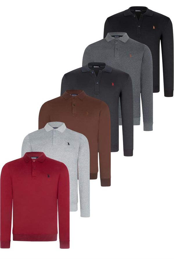 dewberry SET OF SIX V4007 DEWBERRY MEN'S SWEATSHIRT-BLACK-NAVY-ANTHRACITE-GREY-BURGUNDY-BROWN