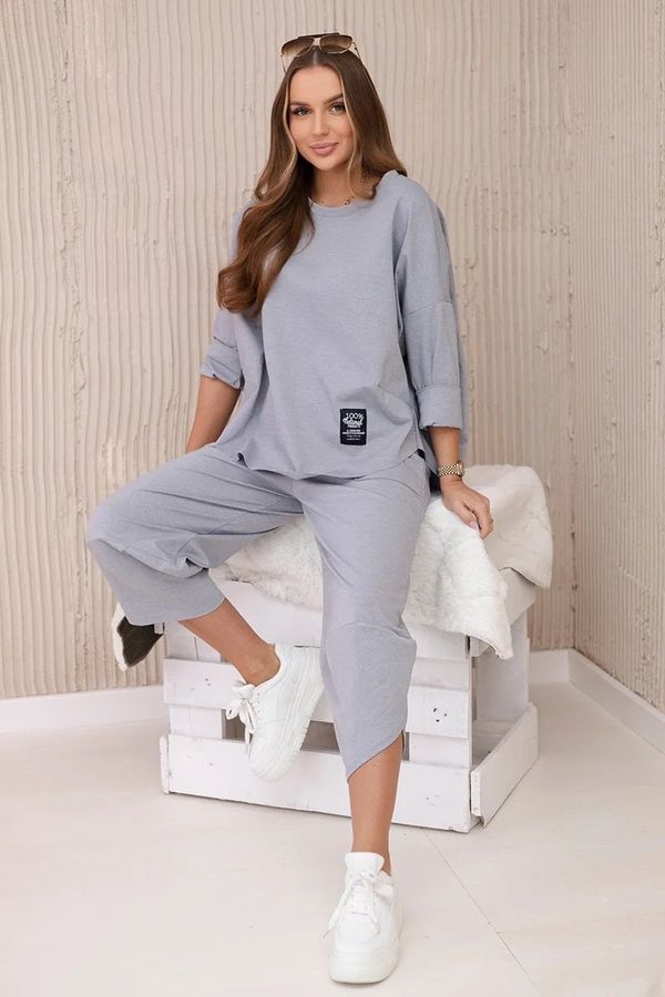 Kesi Set of sweatshirt and pants punto gray color