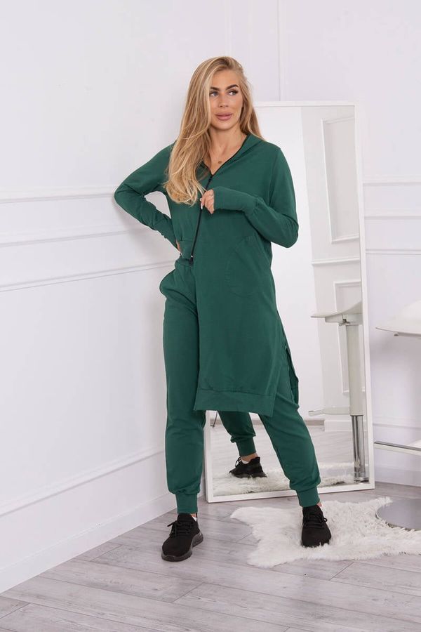 Kesi Set of sweatshirt with long side dark green