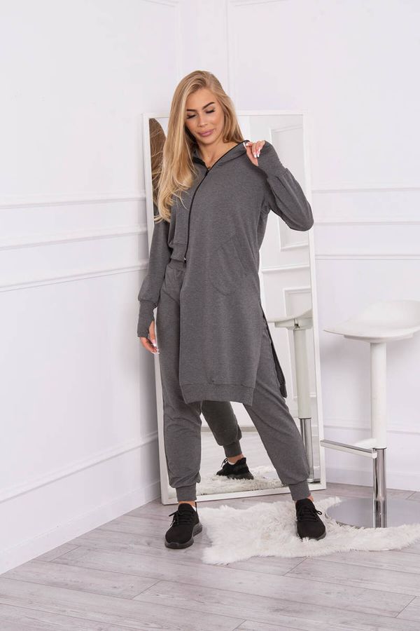 Kesi Set of sweatshirt with longer side of graphite