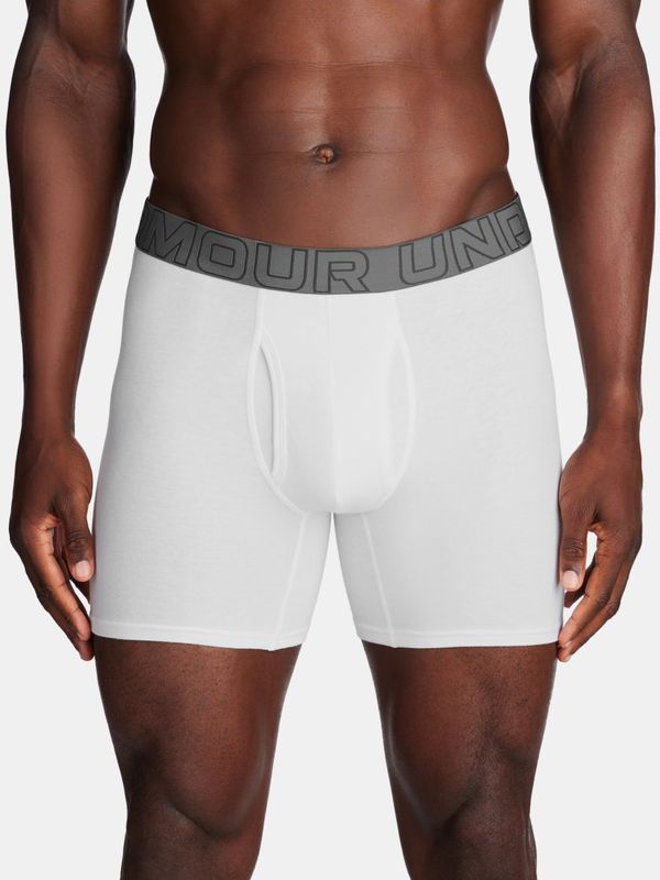 Under Armour Set of three men's boxer shorts in white Under Armour UA Performance Cotton 6in