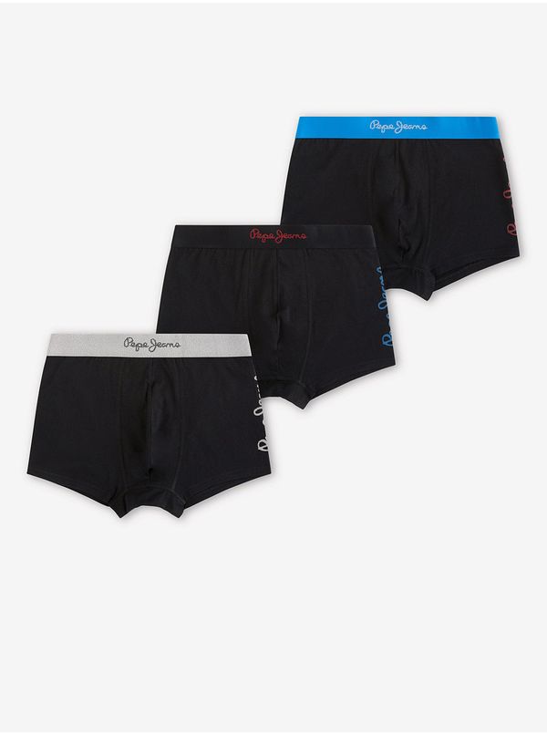 Pepe Jeans Set of three men's boxers in black with Pepe Jeans Martial inscription - Mens