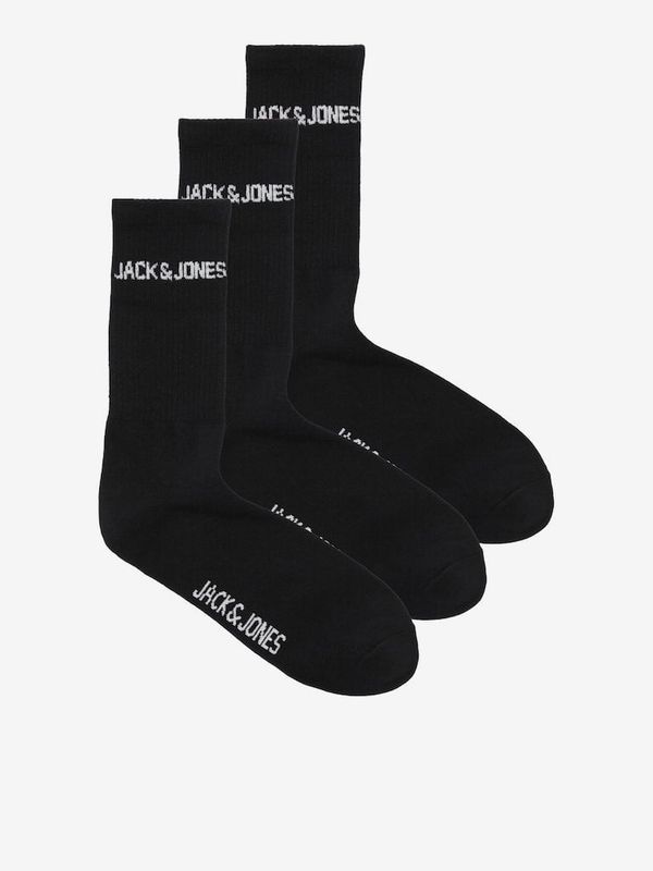 Jack & Jones Set of three pairs of men's black socks Jack & Jones JACMELVIN
