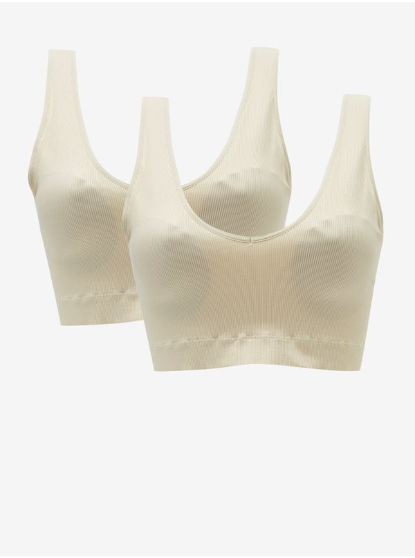 Pieces Set of two bras in cream color Pieces Symmi - Women