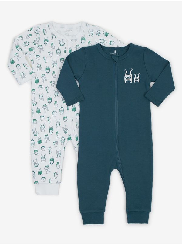 name it Set of two children's bodysuits in kerosene and white name it Monst - Girls