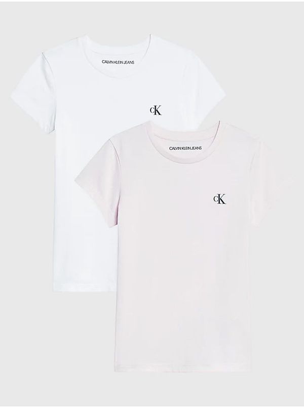 Calvin Klein Set of two girls' T-shirts in pink and white Calvin Klein Jea - Girls