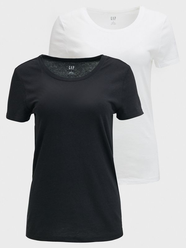GAP Set of two women's basic T-shirts in black and white GAP
