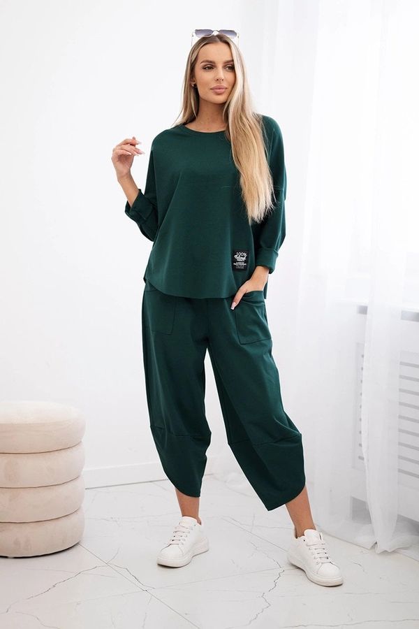 Kesi Set Punto Milano winter sweatshirt + trousers dark green