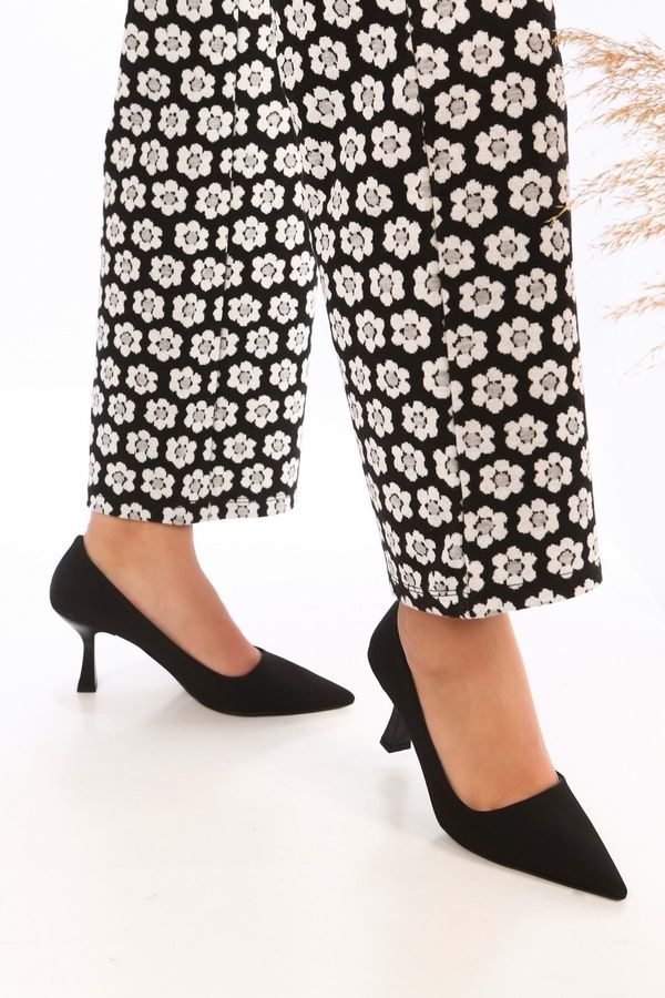 Shoeberry Shoeberry Women's Gatsby Black Matte Satin Heeled Shoes Stiletto