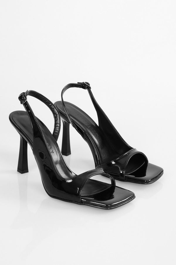 Shoeberry Shoeberry Women's Tobian Black Patent Leather Heeled Shoes