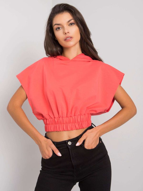 Fashionhunters Short coral sweatshirt