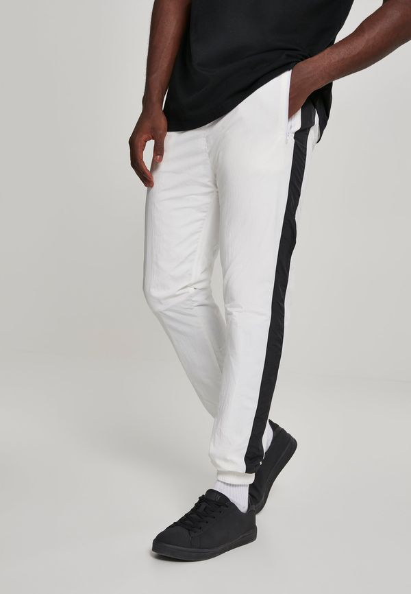 Urban Classics Side Striped Crinkle Track Pants wht/blk