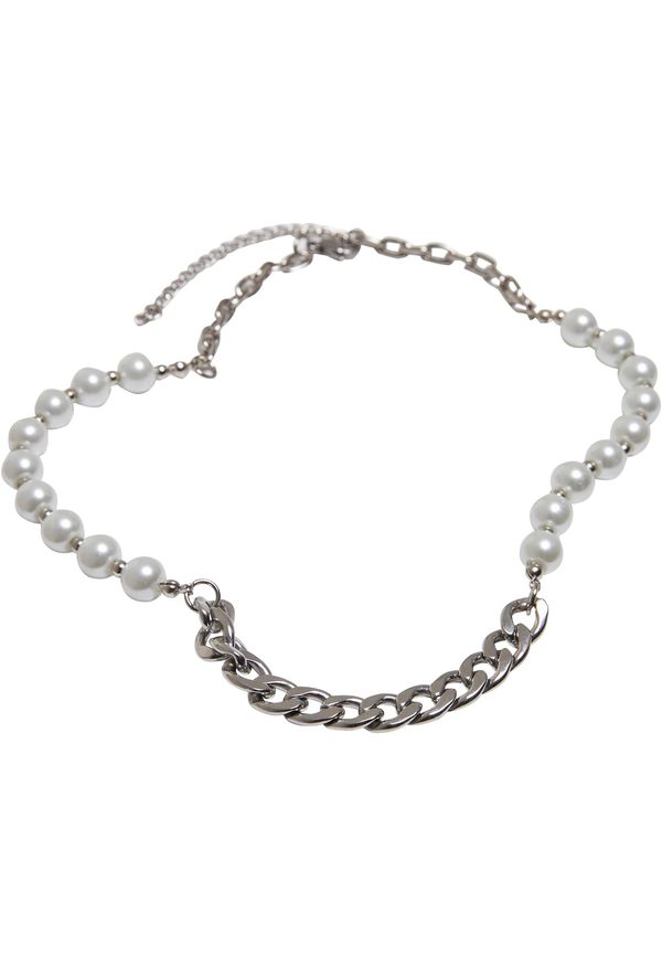 Urban Classics Accessoires Silver chain necklace with different pearls