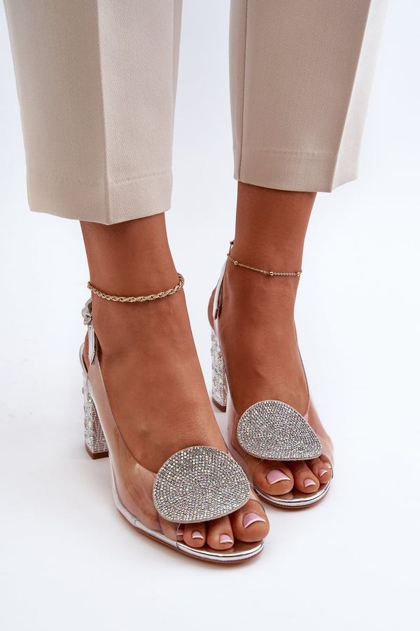 Kesi Silver D&A High Heeled Transparent Sandals