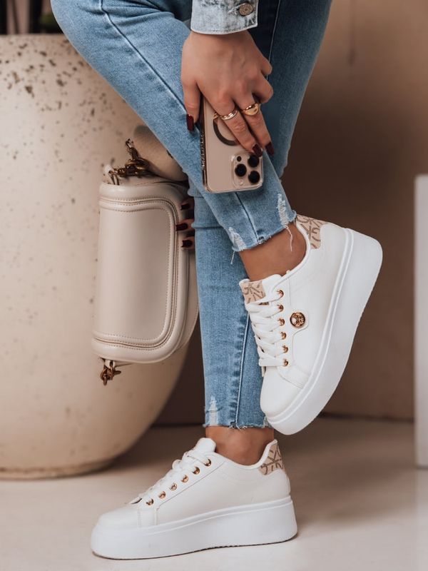 DStreet Sneakersy damskie na platformie RIFII beżowe Dstreet