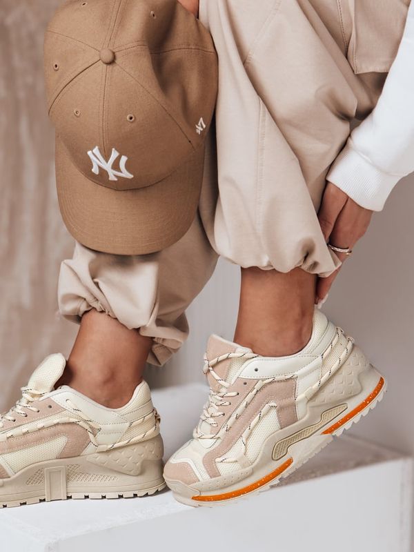 DStreet Sneakersy damskie na platformie STREETLY beżowe Dstreet