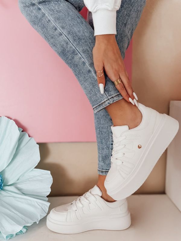 DStreet Sneakersy damskie na platformie UPLEFT białe Dstreet