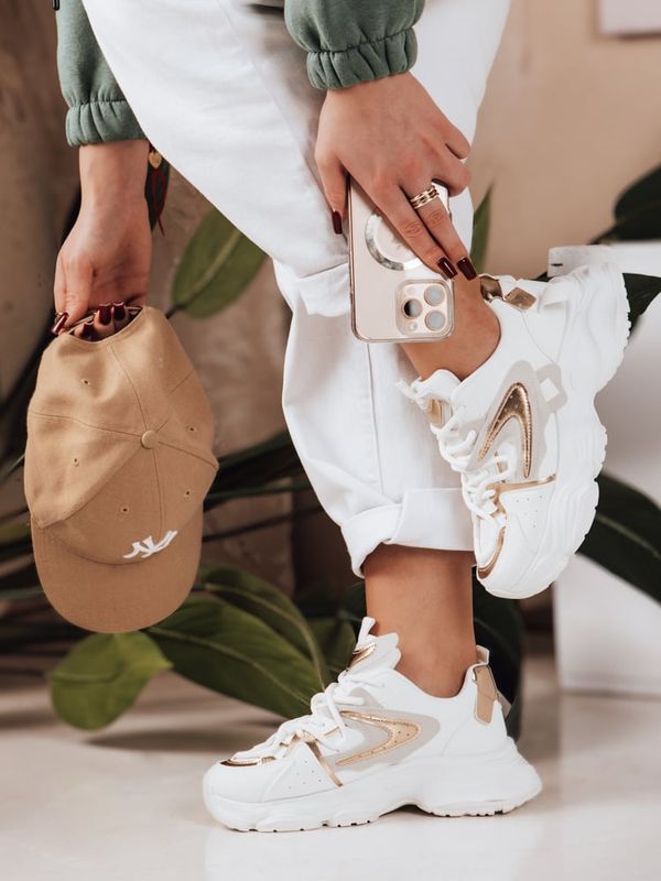 DStreet Sneakersy damskie SPARKGLAM białe Dstreet
