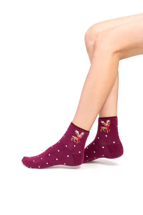 Steven Socks 123-035 Melange Bordo Melange Bordo