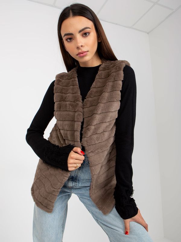 Fashionhunters Soft brown fur vest OCH BELLA with lining