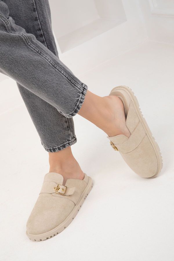 Soho Soho Beige Suede Slippers (19910)