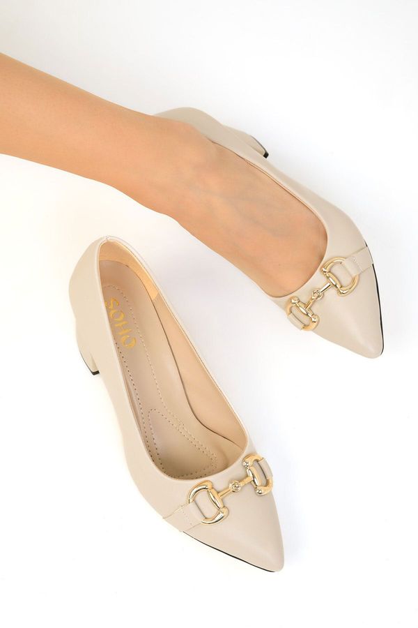 Soho Soho Beige Women's Classic Heeled Shoes 18477