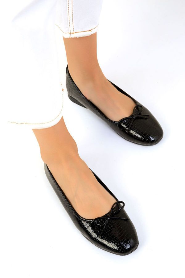 Soho Soho Black Snake Women's Ballerina 19456