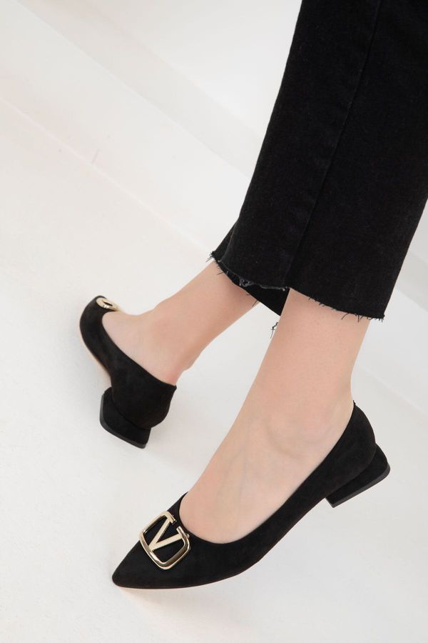 Soho Soho Black Suede Women's Classic Heeled Shoes 19765